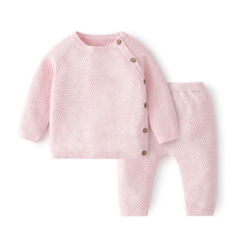 100% Katoen gebreide trui & broek voorjaar outfit voor newborn, jongen & meisje