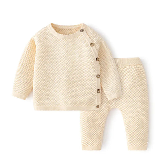 100% Katoen gebreide trui & broek voorjaar outfit voor newborn, jongen & meisje
