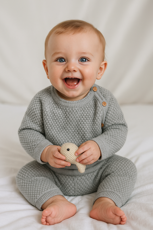 100% Katoen gebreide trui & broek voorjaar outfit voor newborn, jongen & meisje