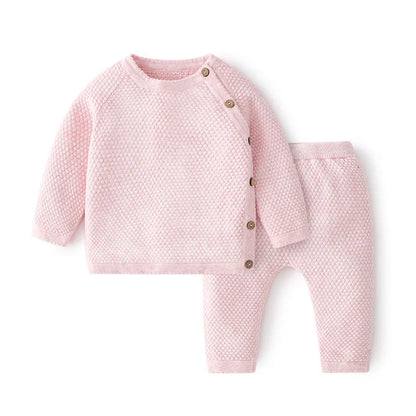 100% Katoen gebreide trui & broek voorjaar outfit voor newborn, jongen & meisje