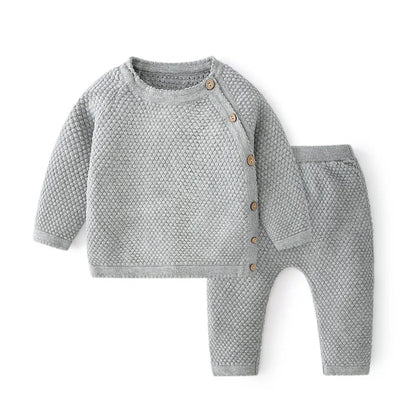 100% Katoen gebreide trui & broek voorjaar outfit voor newborn, jongen & meisje